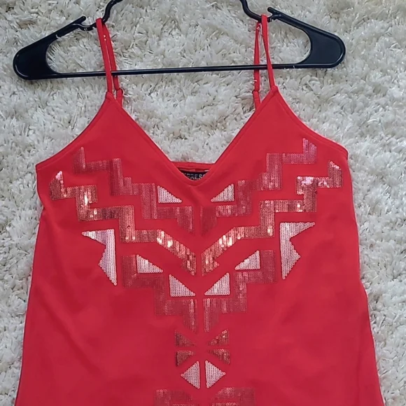 Express Sequin Aztec Art Deco Mini Slip Dress | Pink XS - Picture 6 of 11